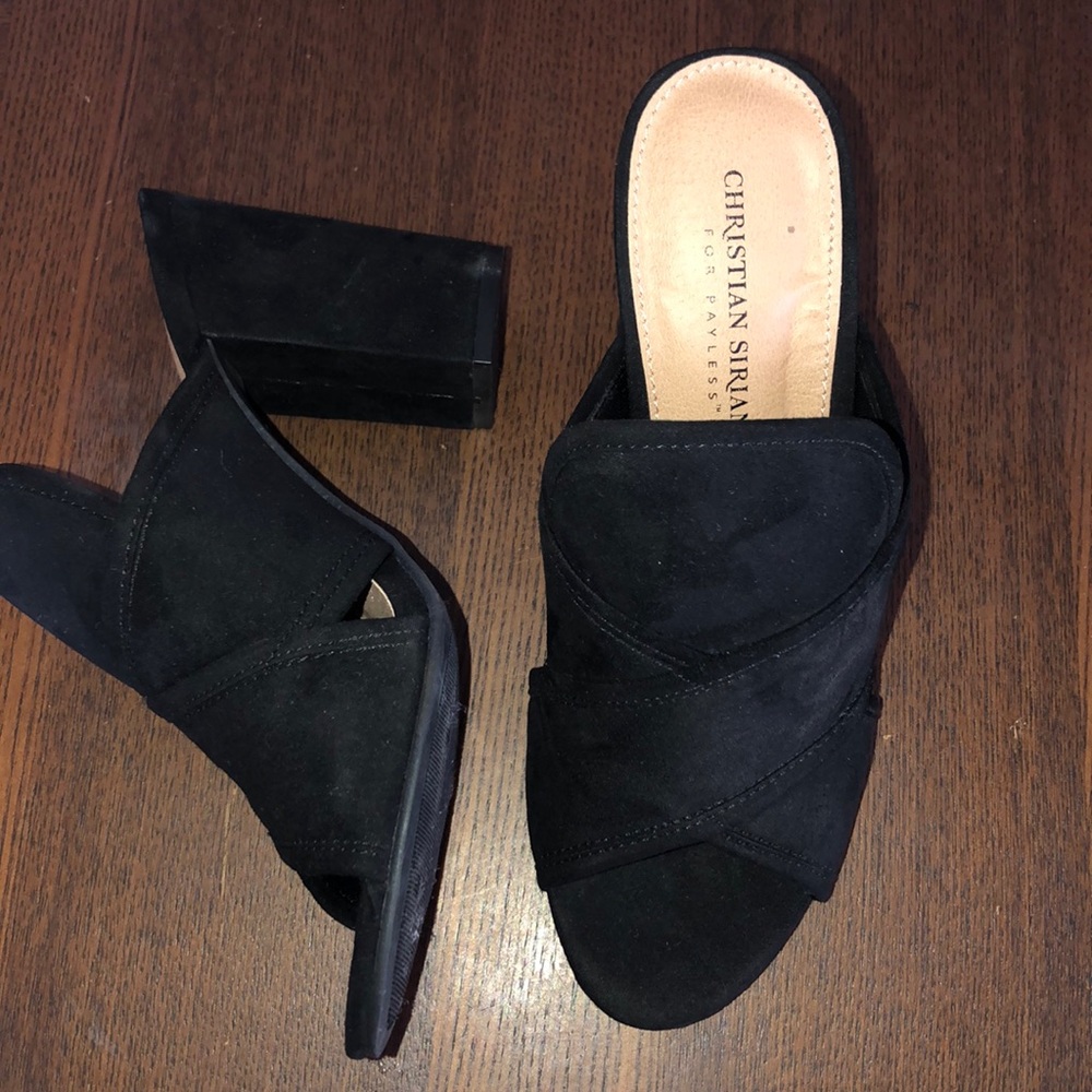 Black chunky heels